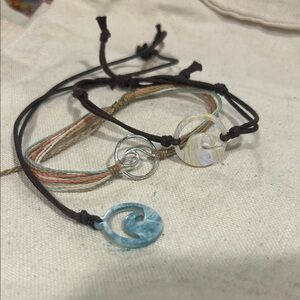 Handcrafted Wave Charm Pura Vida Necklace & Bracelet Set